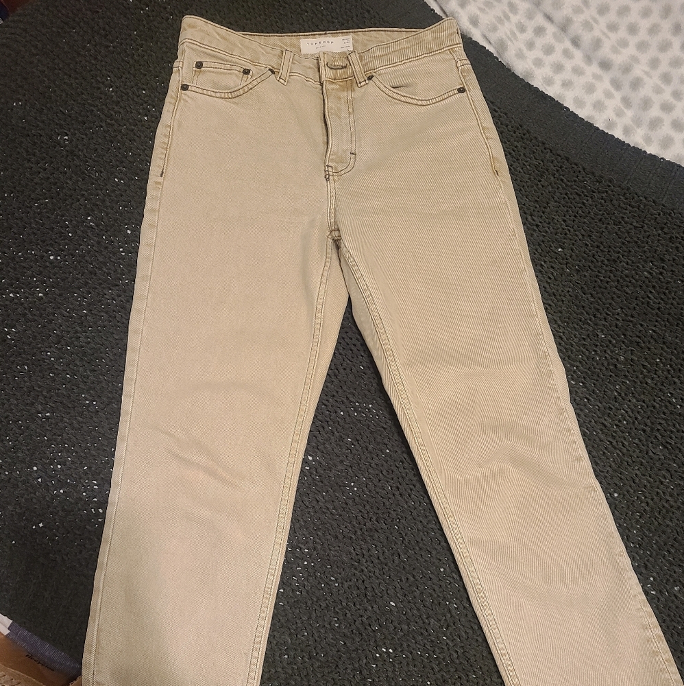 Topshop Women's Tan Ankle Jeans